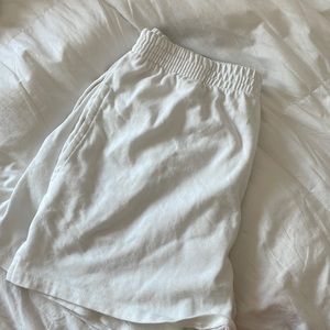 White sweat shorts